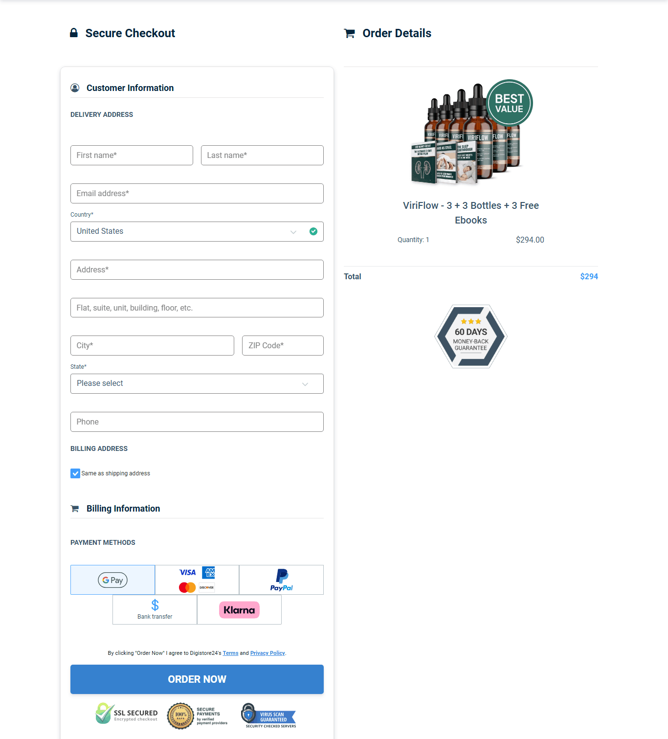 ViriFlow Checkout
